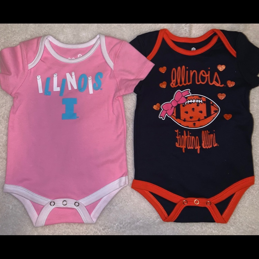 2- Authentic University of Illinois Onesies